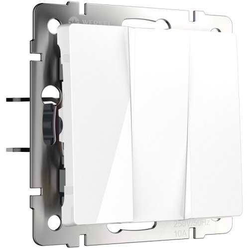 Выключатель без рамки Werkel 3-кл. белый глянцевый фото Выключатель без рамки Werkel 3-кл. белый глянцевый картинка